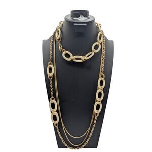 Vintage Lot of Four Loopy Chain & Snake Chain Necklaces